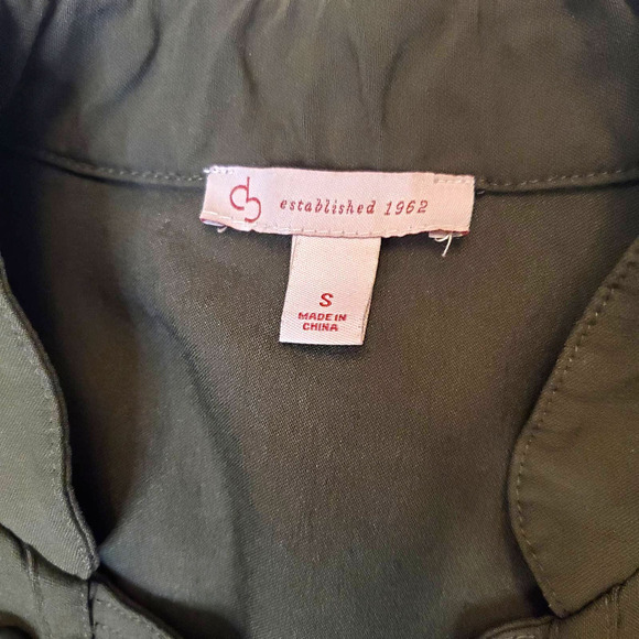 Dressbarn green jacket size S military inspired faux buttons pleats army - Picture 3 of 8